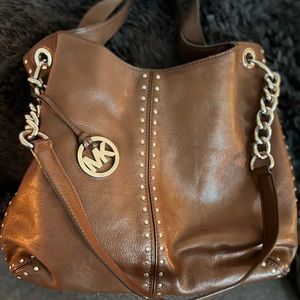 Michael Kors Astor Large Brown leather tote handbag- GORGEOUS VINTAGE 2-way